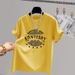 Women's Heavyweight Pure Cotton Short Sleeve T-Shirt Trending Design Unique American Style Loose Fit New Summer 2024_ecoleips.com