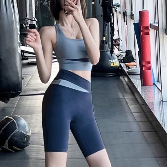 Yoga Vest Set For Women, High-elasticity Five-point Pants, Plus-size Sports Fitness Wear, High-waisted Slim-fit,_ecoleips.com