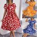 Women's Clothing Casual Leaf Short Sleeve Large Hem Pleated Dres_ecoleips.com