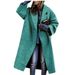 Long Woolen Coat Color Temperament Commuting Belt-free Lapel Loose Type_ecoleips.com
