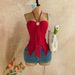Women's Clothing Women's Halter Neck Tank Top Mesh Irregular Hem Metallic Decoration Style For Formal & Casual For Women_ecoleips.com