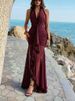 Summer Sexy Backless Hight Waist Long Dress Women Fashion Draped Slim Long Dress Elegant Halter Sleeveless Solid Irregular Dress_ecoleips.com