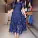 Elegant Lace Summer Dress for Women Breathable round Neck Floral Embroidery Casual Maxi Dress_ecoleips.com