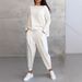 Women's Clothing Irregular Design Long Sleeved Sweater Harem Pants Suit_ecoleips.com