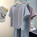 Women's Summer Casual Loose Fit Cotton T-Shirt With Split Hem - Korean Style Basic Tee For Everyday Wear_ecoleips.com