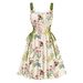 Elegant Floral Print Maxi Dress With Metal Ring Drawstring For Vacation & Boho Style Comfortable & Breathable Fabric_ecoleips.com
