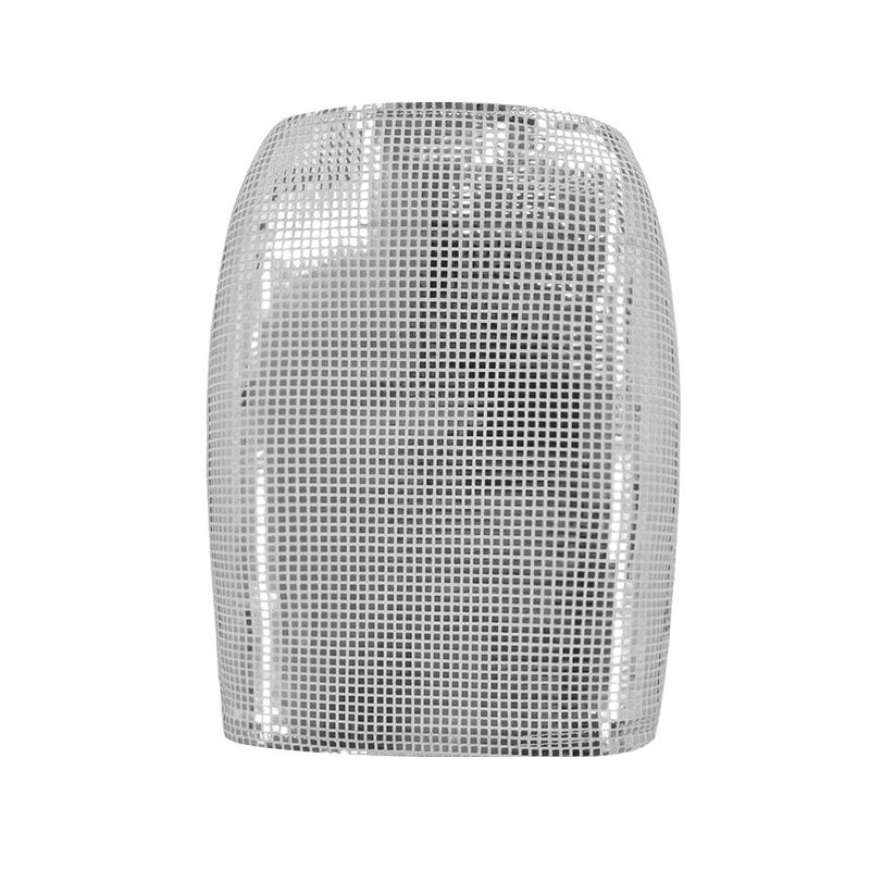 Women's Clothing Solid Color Slim Mesh Sequin Hip Covering Fashion Skirt_ecoleips.com