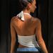 Summer New Women's Halter Neck Tie Irregular Solid Color Vest Top Sexy Hot Girl European And American Style Clothing 2025_ecoleips.com