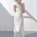 Women's Evening Dress, New Spring And Autumn Style, White, Fishtail Sequin, Elegant, High-end, Light Luxury, Niche,_ecoleips.com