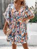 2025 New Spring Summer European American Foreign Trade Cross-Border Floral Print Short Sleeve Women's_ecoleips.com