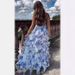 Women's Clothing New Spring And Summer Strapless Women's Fashion Chiffon Print Fairy Long Temperament Evening Dress_ecoleips.com