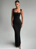Mozision Square Collar Sleeveless Sexy Maxi Dress For Woman Fashion Spring Summer New High Waist Bodycon Club Party Long Dress_ecoleips.com