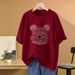 Women's Clothing Oversize Short Sleeved T Shirt For Women In Summer Large Size Cartoon Bear Half Sleeved Top_ecoleips.com