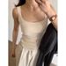 Trendy Square-Neck Elegant Knitted Camisole Women, Summer Sleeveless Top Concealing Side Breasts, Slim Fit, Suitable For_ecoleips.com