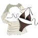 New 2025 Sexy Bikini Set for Women Lace Mesh Four Piece Swimsuit European American Style Cross Border E Commerce_ecoleips.com