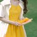 Sicilian Style Spaghetti Strap For Women Summer Stunning Atmosphere Beach Vacation Travel Outfit Photo Long Dress_ecoleips.com