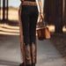 Aria Basics European And American Autumn Women's Fashion Tassel Casual Pants, Solid Color Slim-fit Trousers_ecoleips.com