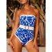 Women’s Clothing new fashion printed one piece swimsuit female long sleeved blouse French retro hot spring swimsuit_ecoleips.com