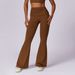 High-Waisted Quick Drying Yoga Pants For Women Hip Lifting Casual Wide Leg Sports Tight Flared Pants With Perky Butt Nude_ecoleips.com