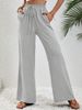 K Women's New Versatile Solid Color Floor Length Wide Leg Pants Casual Pants_ecoleips.com
