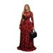 European And American Fashionable Long Dress for Women round Neck Long Sleeve Printed Mesh Sheer 2026 Cross Border INS Temperament_ecoleips.com