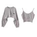 Cross Border Xiyin Popular Niche Chic Top Spring And Autumn Short Camisole Sweatshirt Women's Design Two Piece Set_ecoleips.com