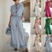 Summer Minimalist Resort Style Short Sleeve Top And Black Trimmed Wide Leg Pants Set Products_ecoleips.com