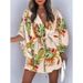 Cross-border European And American Foreign Trade Clothing, Summer Women's Flutter Sleeve V-neck Tie-dye Printed_ecoleips.com