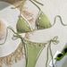 Women's Clothing Swimsuit Women New Shell Bikini Triangle Cup Sexy Halter Neck Strap Lace Up Swimsuit_ecoleips.com