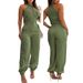 Women's Clothing High Neck Sleeveless Top Elastic Adjustable Waist Joggers Women's Clothing Sets_ecoleips.com