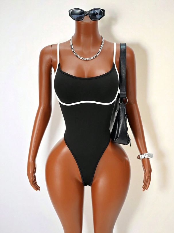 Women's Solid Color Backless Sexy Suspender Jumpsuit 2026 European And American CNew Bodysuit_ecoleips.com