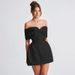 Women’s Sweet Off-Shoulder Jacquard Dress – Butterfly Embellished, Glossy Princess Style (Pink/Black, S-L)_ecoleips.com