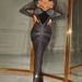 Women's Clothing Luxury Hot Diamond Perspective Sexy Hip Wrapped Tights Long Dress Skirt Celebrity Banquet Party Gift_ecoleips.com
