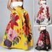 Women's Clothing Women's Skirt Floral Loose High Waist Holiday Big Swing Pocket Skirt Female_ecoleips.com