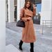 2026 Autumn/Winter: Simple Long-Sleeved Button V-Neck Laced Woolen Coat, Plum-Size Women's Wear_ecoleips.com