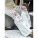 High-Waisted Wide-Leg Jeans Women's Slimming Ripped Casual Pants Lace Trimmed Trendy Cool Design Floor-Length Summer Fashion_ecoleips.com