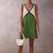 Voya New Women's Foreign Trade European And American Women's Clothing Summer V-neck Loose Sleeveless Tank Dress_ecoleips.com
