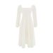 Elegant Women's Long Sleeved Little Black Dress Hepburn Style Square Neckline Knee-Length Fashionable for Chinese New Year_ecoleips.com