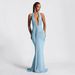European And American Style Summer Hot-Selling Women's Long Sexy Elegant Deep V Neck Halter Backless Slim_ecoleips.com
