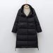 New Women's 90-down Solid Color White Goose Down Medium And Long New Women's Clothing Thickened Down Jacket_ecoleips.com