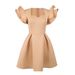 Women’s Clothing ruffled A line dress, slimming and belly covering plus size party dress, princess dress dresses_ecoleips.com