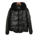 Women’s Cropped Puffer Jacket – Luxe Mink Fur Trim, Retro Button Design (Straight Cut, Thick Warmth, M/L/XL, 4 Classic Colors)_ecoleips.com