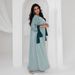 Modest Abaya Dress/Muslim Dress Women Glamorous Embellished Satin Kaftan Dress – Elegant Robe With Contrast Color & Crystal Details, S/M/L/XL/XXL_ecoleips.com