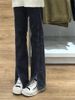 Plus-size High-waisted Slit Straight-leg Jeans For Plus-size Women, New Spring 2025 Loose Wide-leg Floor-length Pants_ecoleips.com