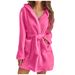 Aria Basics 2024 Cross-Border European American Foreign Trade Autumn And Winter Warm Bathrobe With Hood, Home Wear, Plush_ecoleips.com