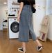 Women's Clothing Fat Girl Mm Large Size Denim Skirt Female High Waist Slim Medium And Long Hip Skirt Back Slit Loose Skirt Trendy_ecoleips.com