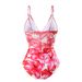 Women's Red One Piece Swimsuit Sexy Suspender Design Summer Vacation_ecoleips.com