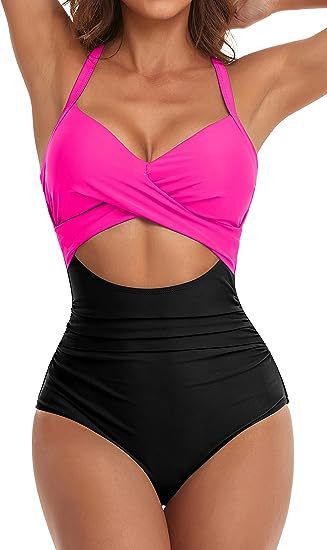Women's Clothing One Piece Hard Pack Swimsuit Hollow Solid Color Swimsuit Female High Waist Tight_ecoleips.com