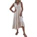 100% Clothing Cross-Border Summer Hot Item Europe And AmericaTank Top Sleeveless Loose Casual Solid Color Dress_ecoleips.com