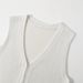 Women's Clothing V Neck Crochet Vest Button Sweater Sleeveless Top_ecoleips.com